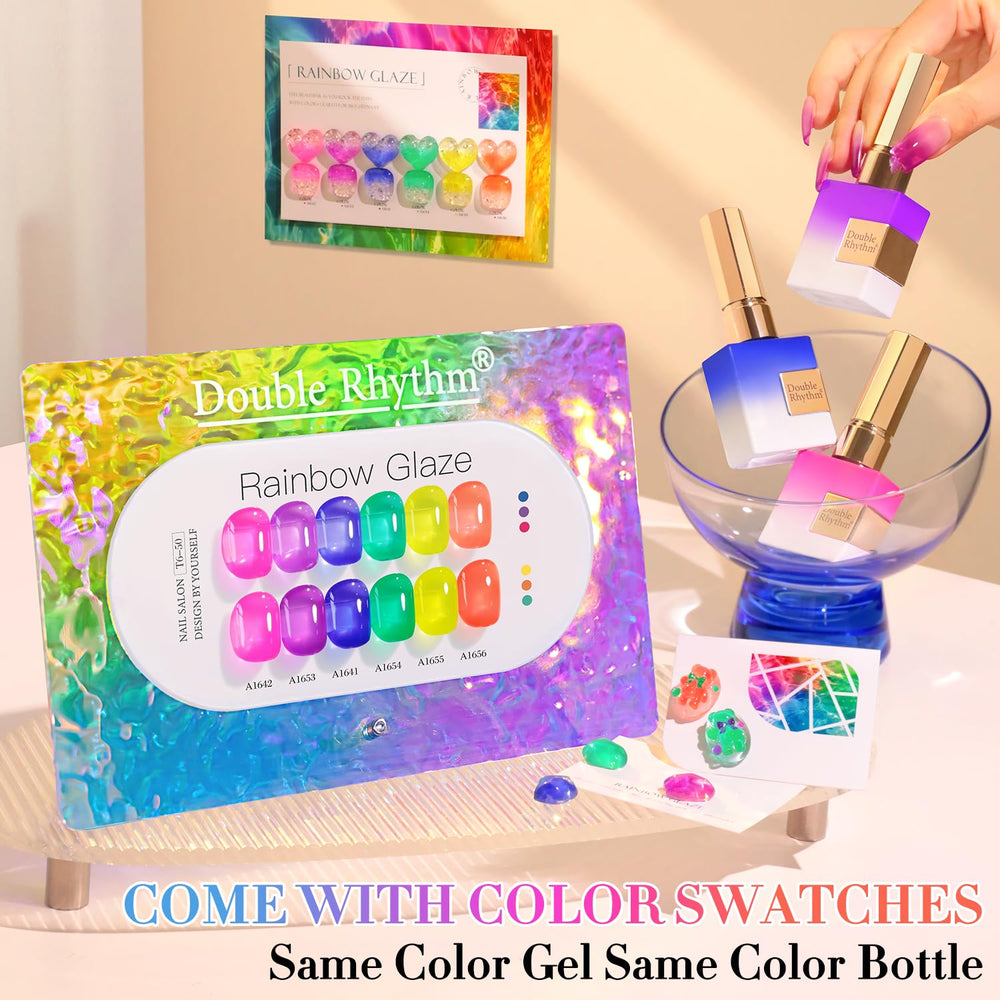 Double Rhythm neon jelly color swatches display variety for easy color planning.