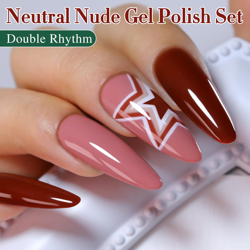 Double Rhythm six-color gel set swatches display even pigment for DIY art.