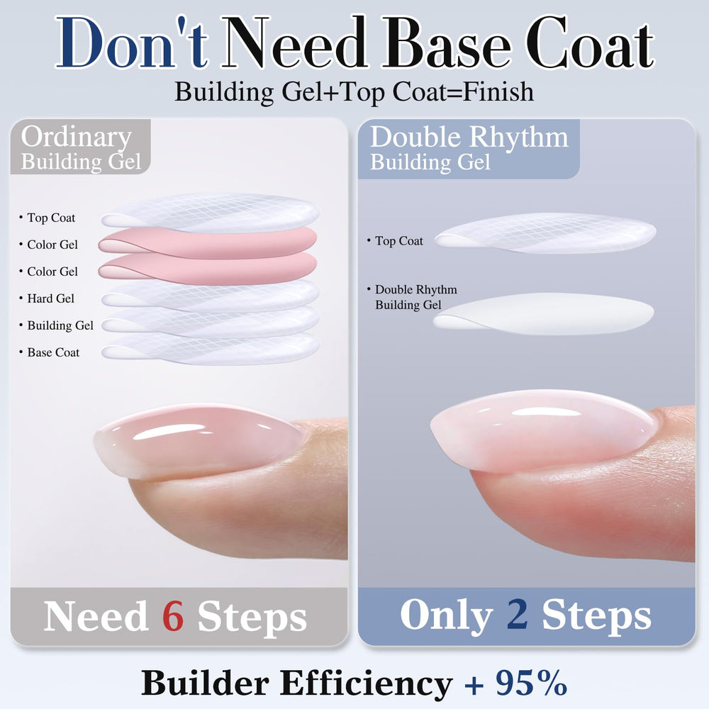 Double Rhythm nude pink gel swatch with glossy finish