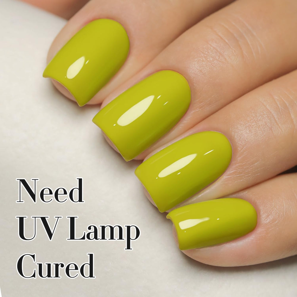 Double Rhythm olive green polish brush stroke during manicure.