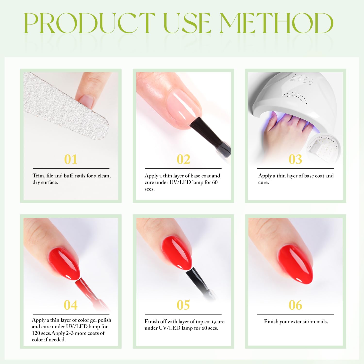 Double Rhythm olive green polish instruction booklet included.