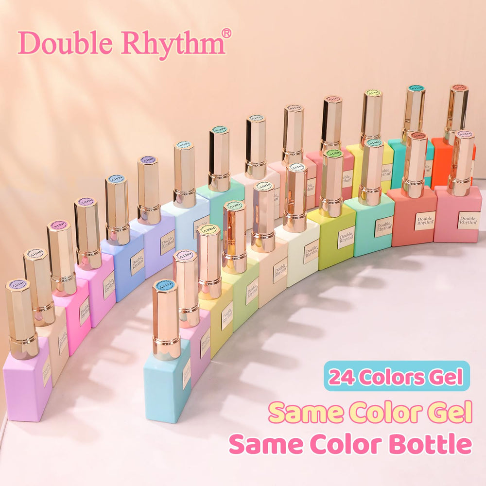 Double Rhythm gel polish close-up showing vivid color and smooth finish.