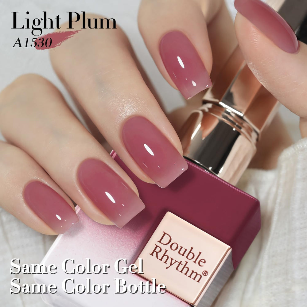 Double Rhythm pastel neutral shade bottle ready for manicure sessions.