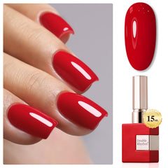 Double Rhythm Pure Sheer Red 15ml bottle ready for at-home manicure.