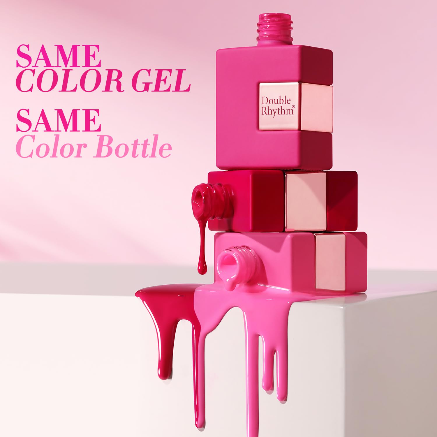 Double Rhythm red gel polish bottle delivers classic glossy coverage