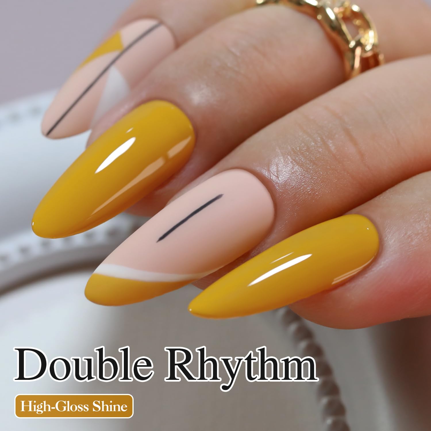 Double Rhythm same-color-same-bottle concept maintains uniform color in every layer.