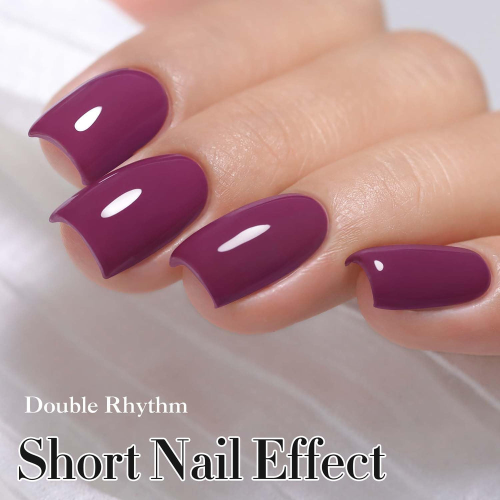 Double Rhythm color swatches demonstrate the consistent shade in the same bottle.