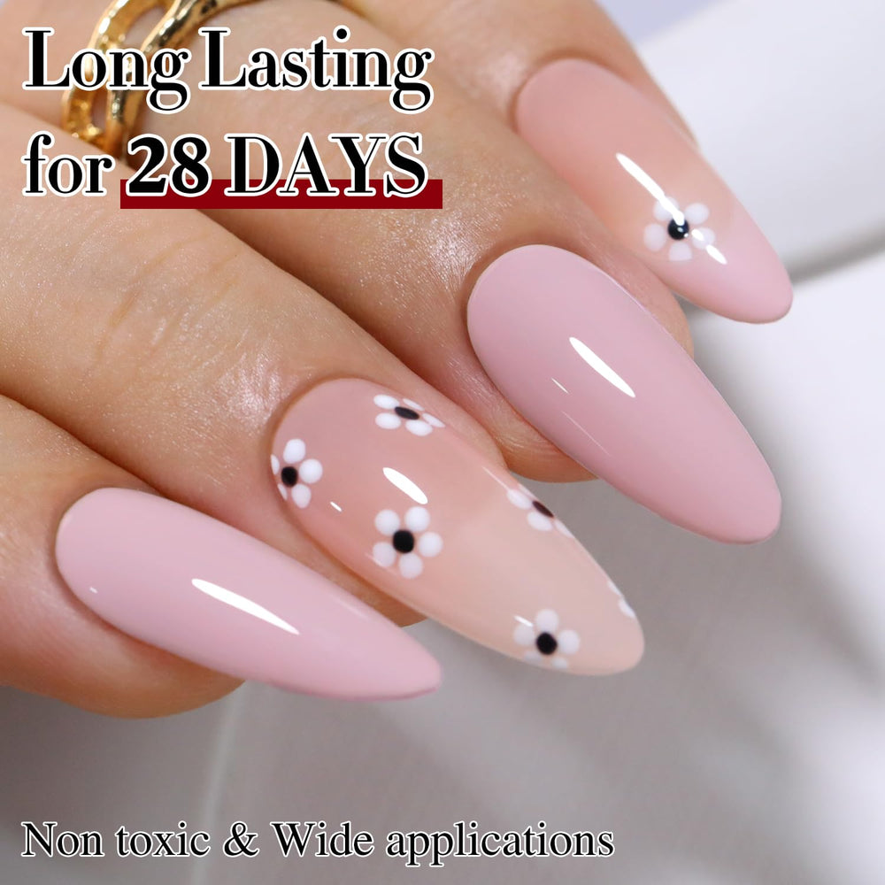 Double Rhythm semi-sheer pink polish for natural-looking manicure