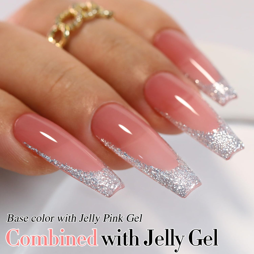 Double Rhythm silver glitter gel polish packaging, great for gifting.