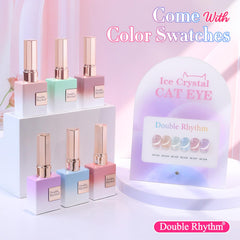 Double Rhythm silver-nude-pink-blue-purple glitters swatch emphasizes all-season shimmer for any look.