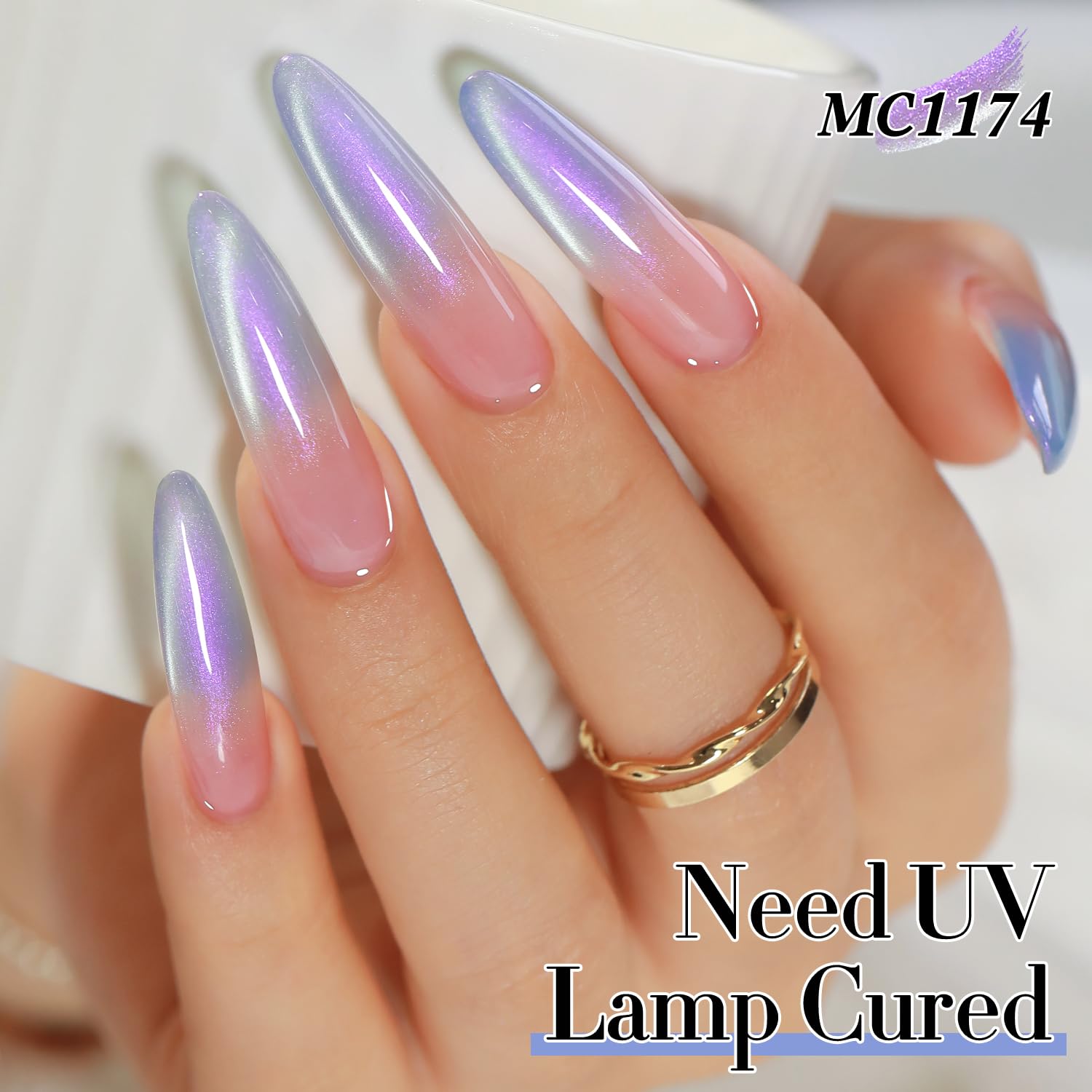 Double Rhythm mermaid blue gel polish swatch with smooth coverage.