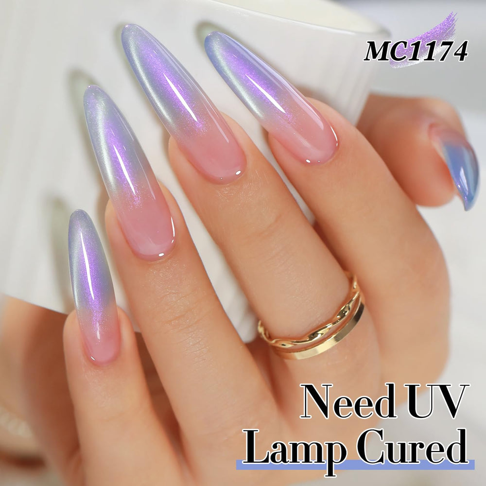 Double Rhythm mermaid blue gel polish swatch with smooth coverage.