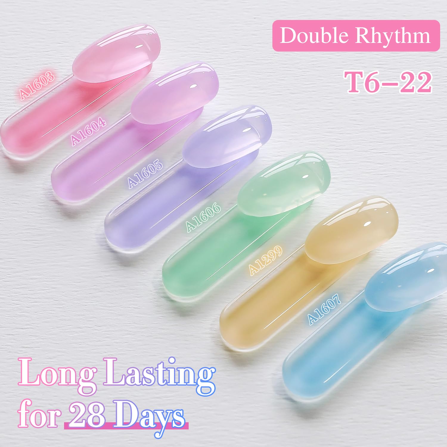 Double Rhythm top coat provides a long-lasting, glossy seal.