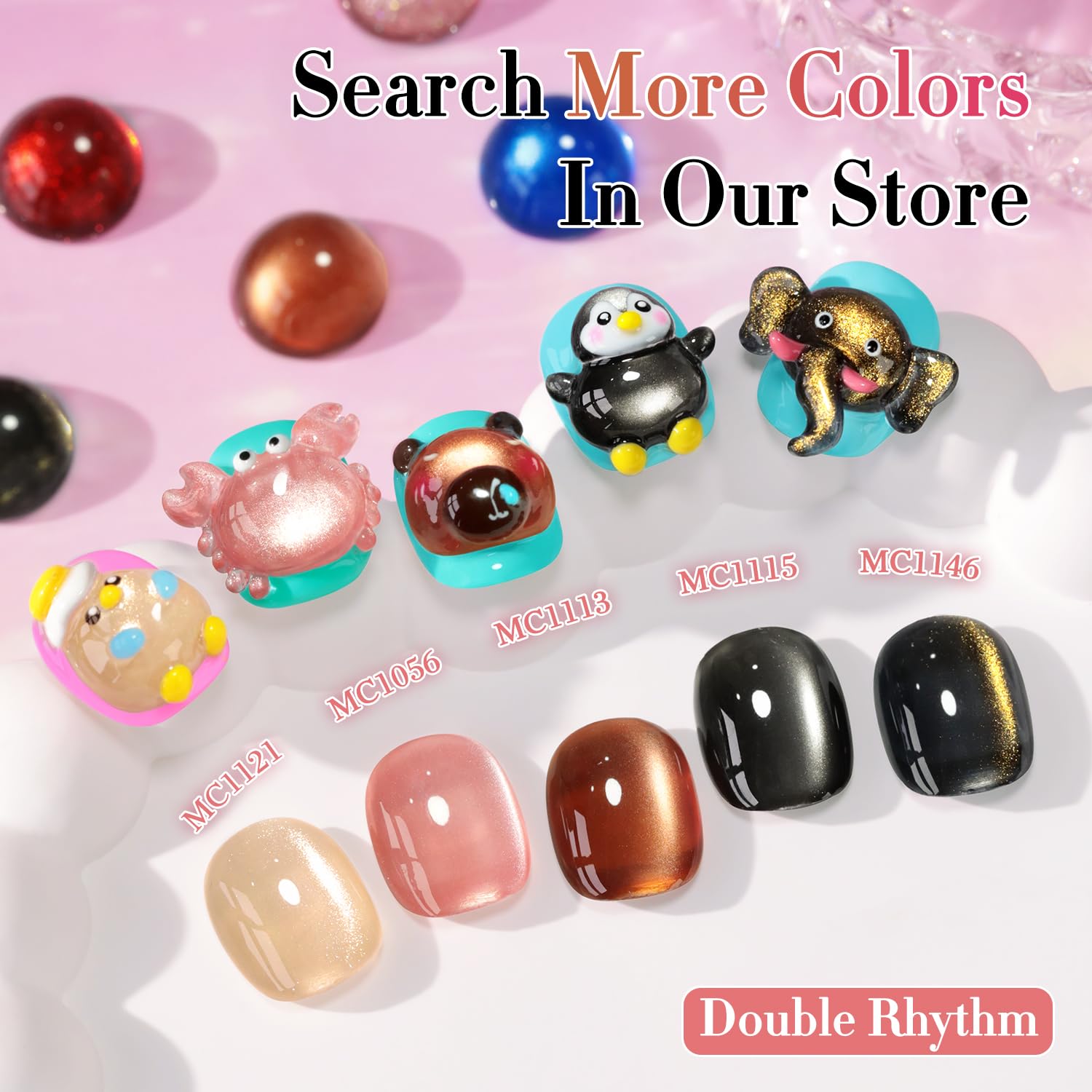Double Rhythm translucent brown nail color swatch with natural shine.