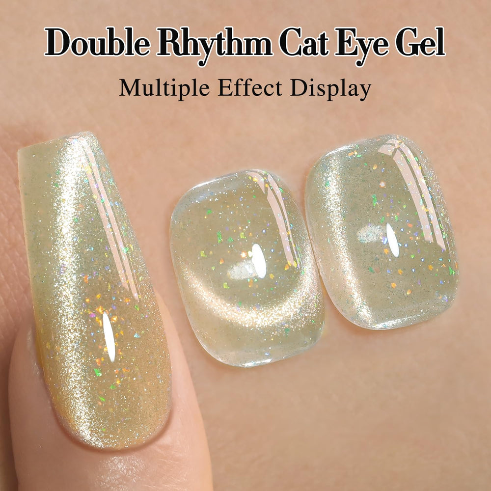 Double Rhythm translucent jelly color swatch on nails offers a soft, glossy finish.