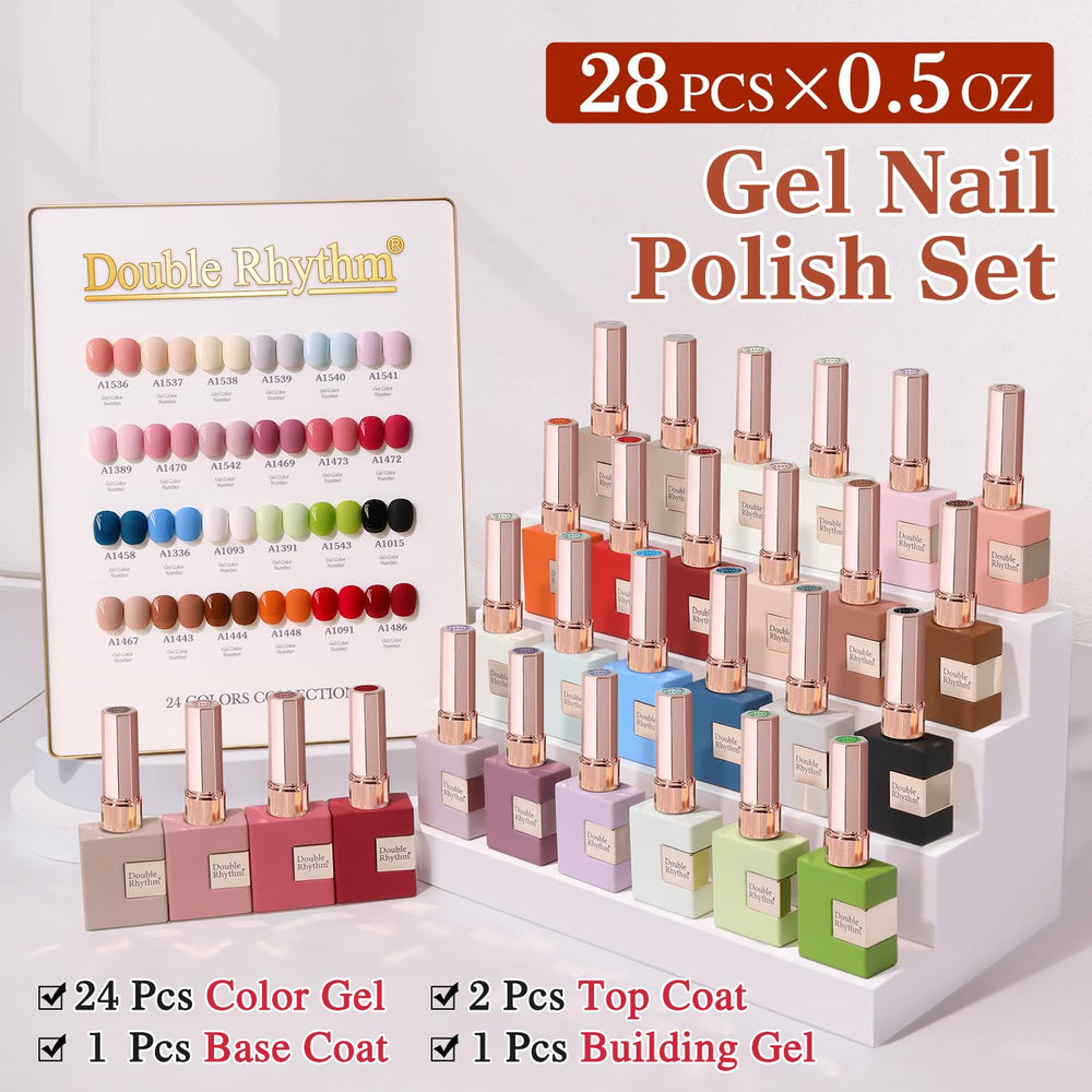 White pink collection glitter polish from Double Rhythm for all-season nails.