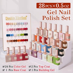 White pink collection glitter polish from Double Rhythm for all-season nails.