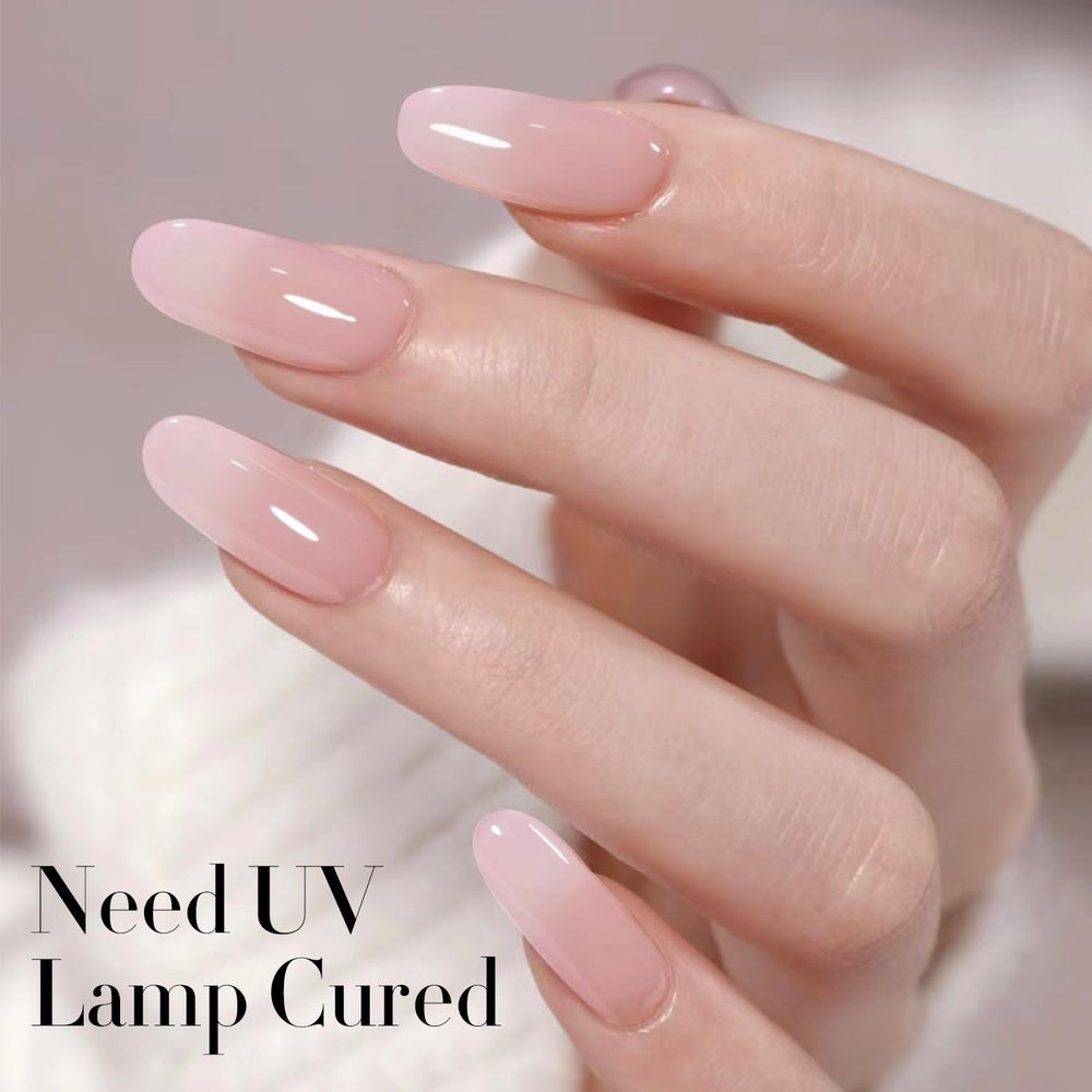 Hands applying gel polish at home for easy DIY nails.