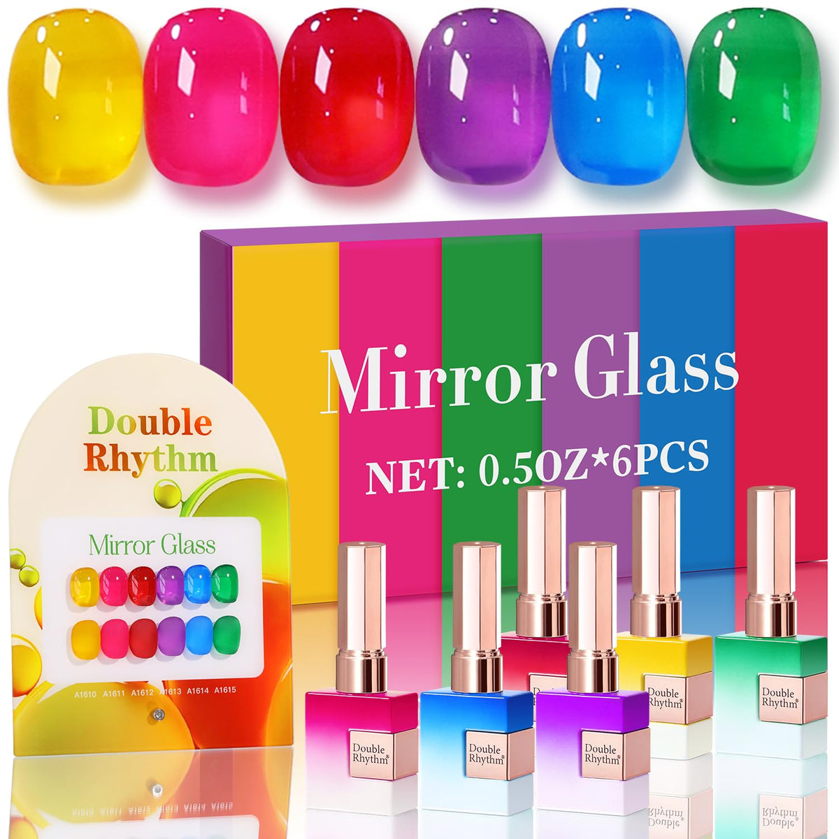 Double Rhythm jelly yellow 15ml bottle for vibrant at-home nails and quick color refresh.