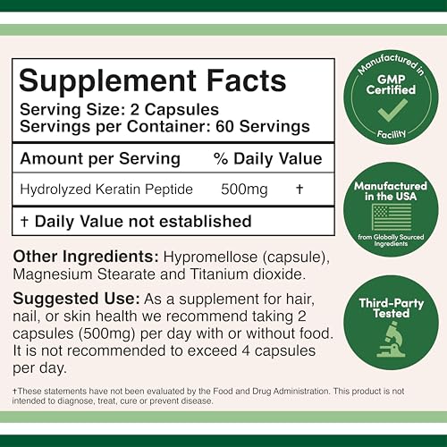Double Wood Keratin capsules close-up showing vegan safe daily use.