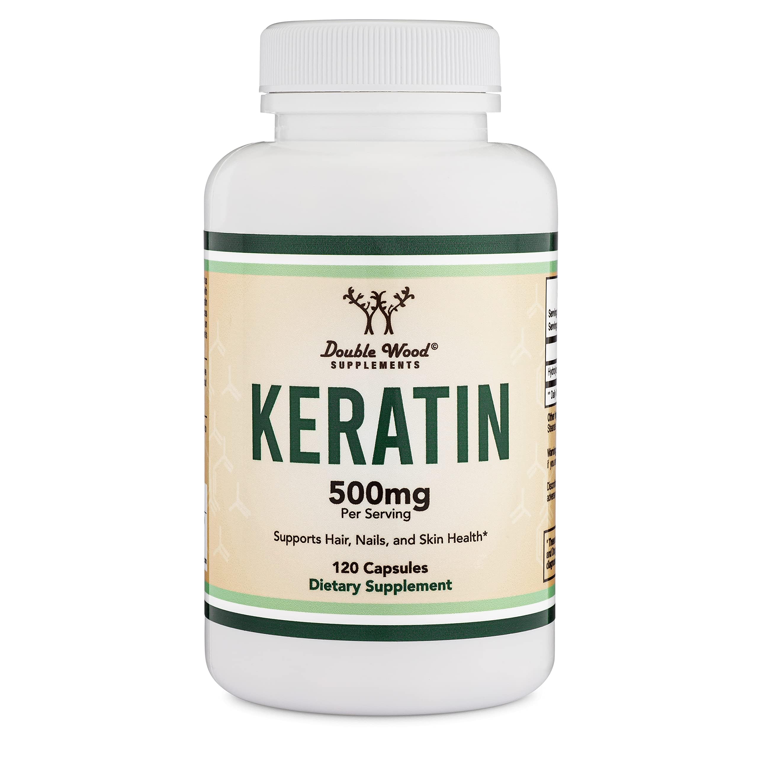 Double Wood Keratin daily-use routine image for hair, skin and nails.