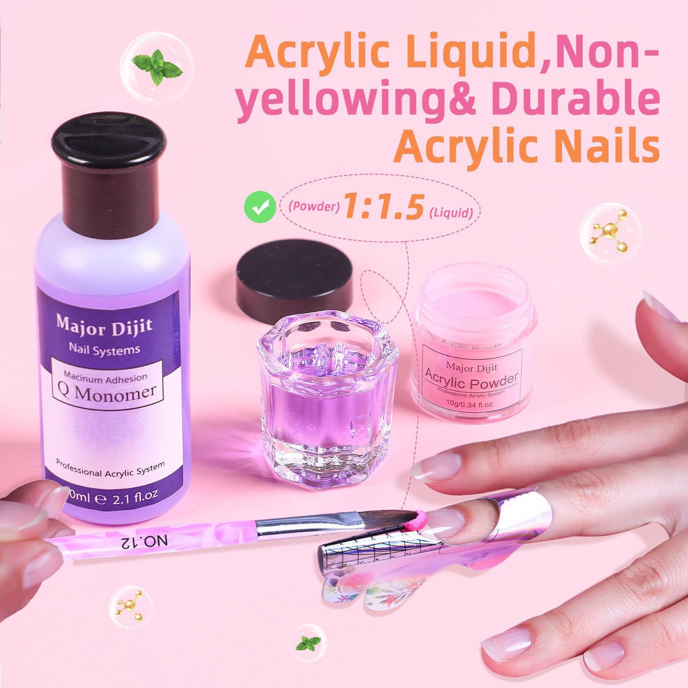 DouborQ 12-color acrylic powder tins for versatile colored manicures.