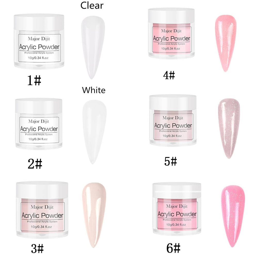 DouborQ six-color glitter acrylic powder for customizable designs