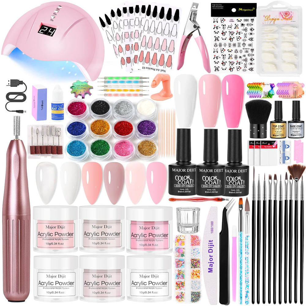 DouborQ acrylic nail kit with lamp for beginners, ideal for at-home manicures.