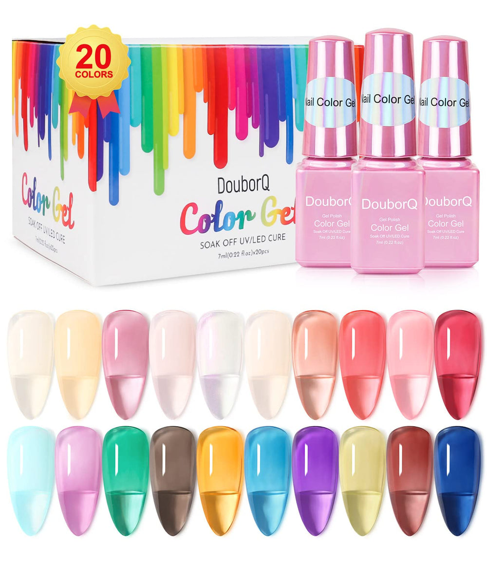 DouborQ purple jelly gel nail polish creates vibrant statement nails.