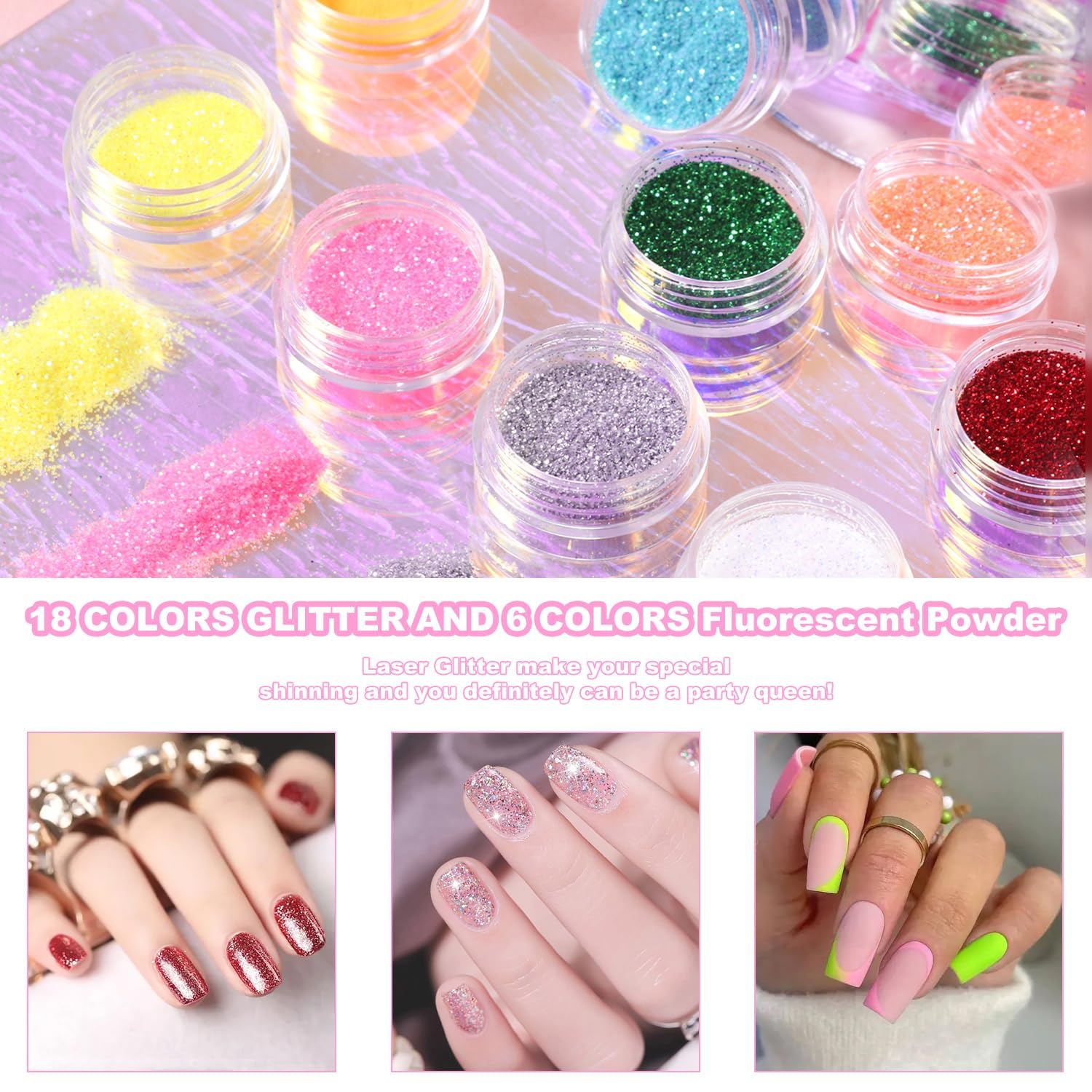DouborQ nail glitter powder for creative nail art accents.
