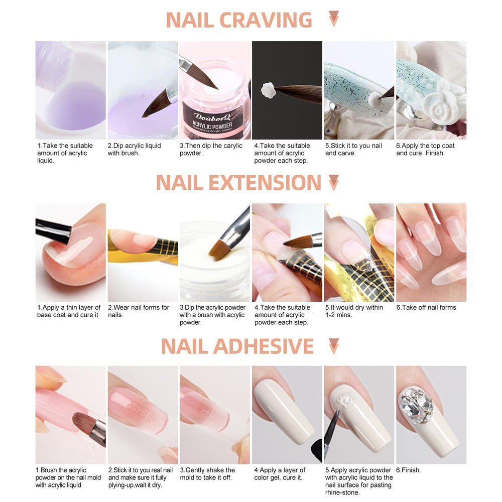 DouborQ Nail Kit nail forms and stickers for clean outlines
