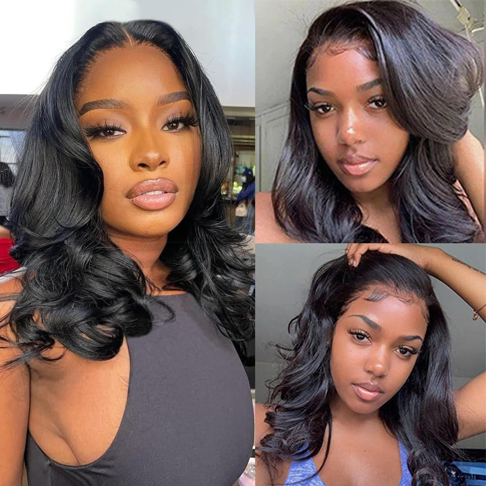 Douyin Bob Wig 13x4 frontal lace front view shows natural hairline and versatility.