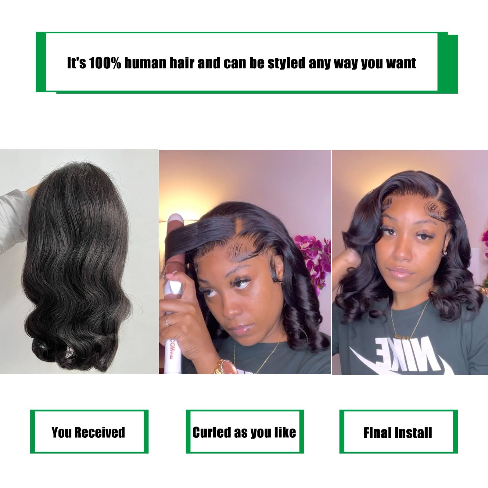 Douyin middle-part lace-front wig offering versatile styling options.