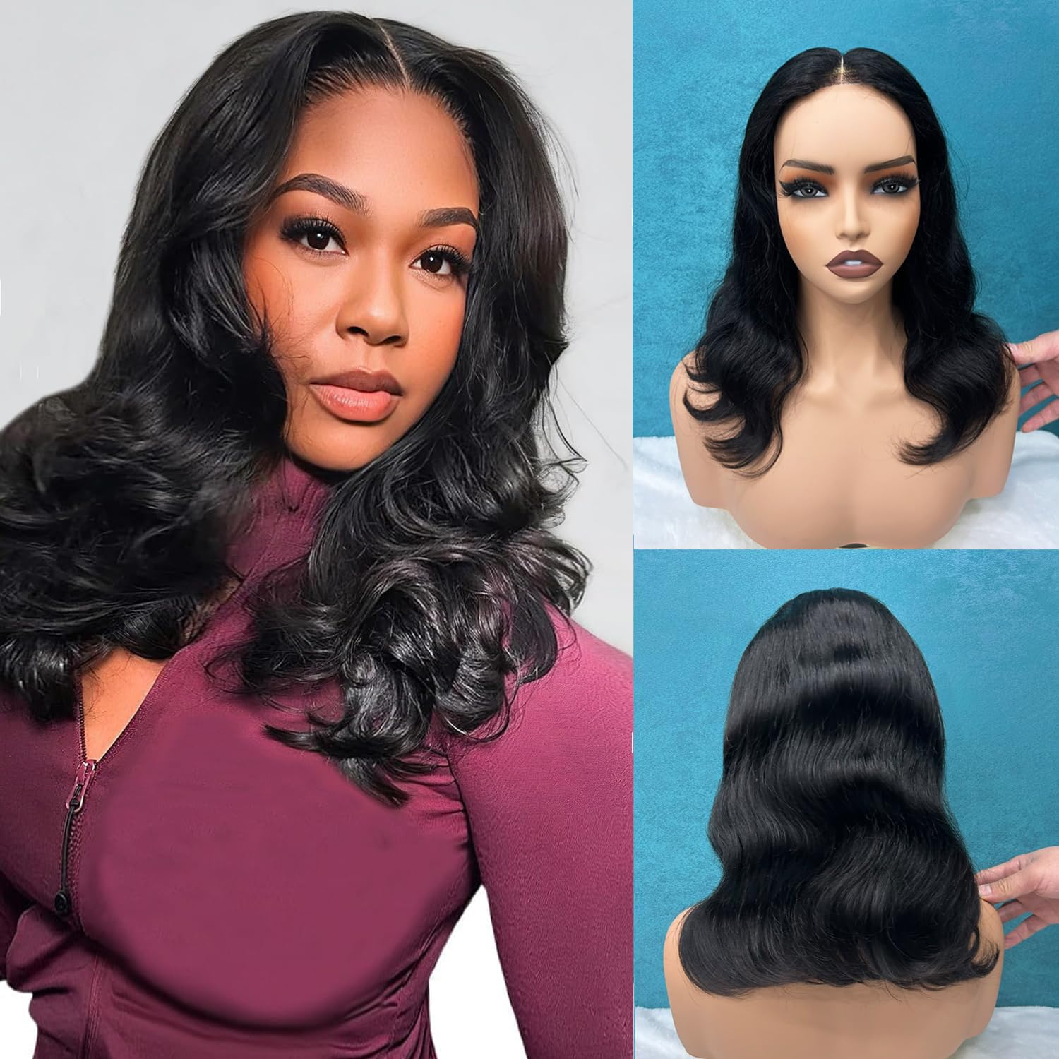 Drawstring glueless Douyin wig enables quick, glue-free wear.