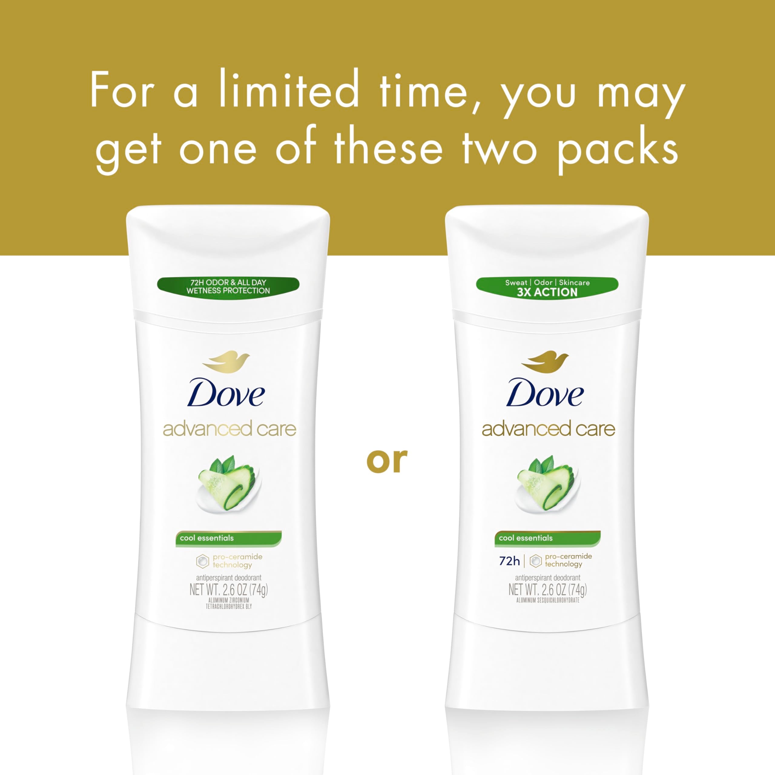 Dove Advanced Care 72-hour protection keeps you fresh throughout the day