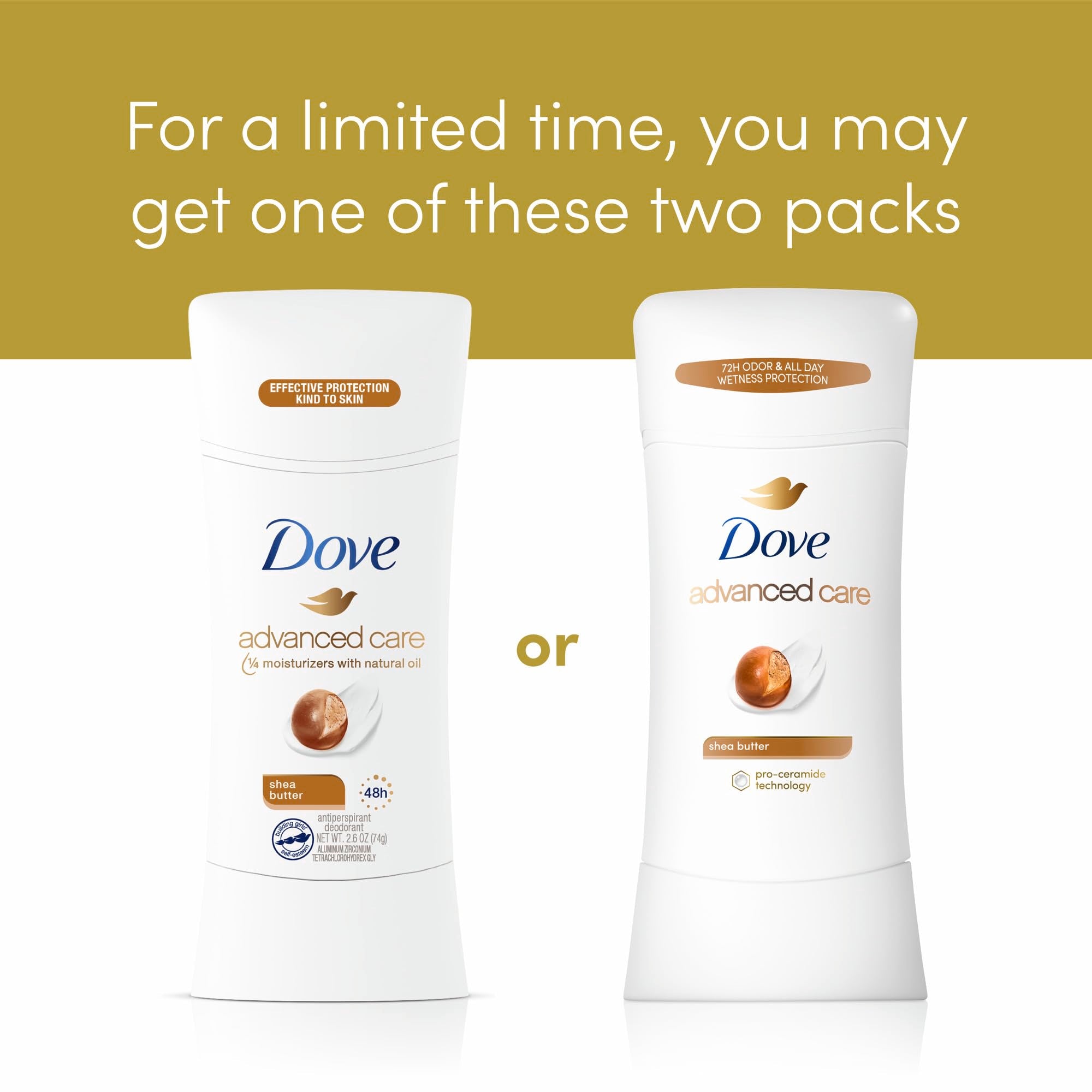 Dove Advanced Care Shea Butter Stick after shaving for comfortable skin