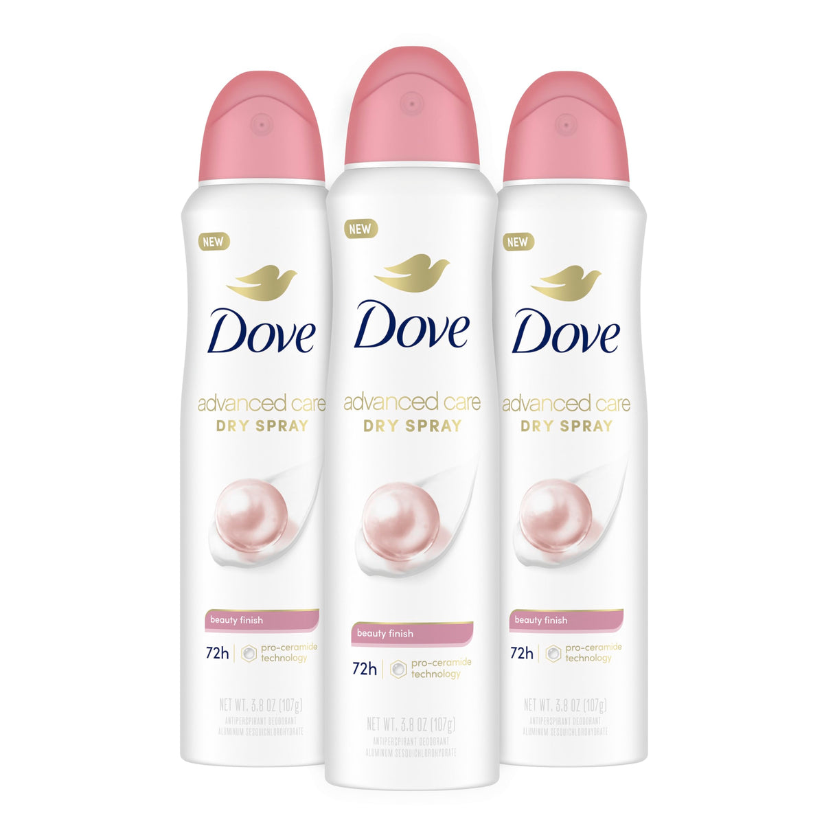Dove Advanced Care Beauty Finish spray can front view for daily protection