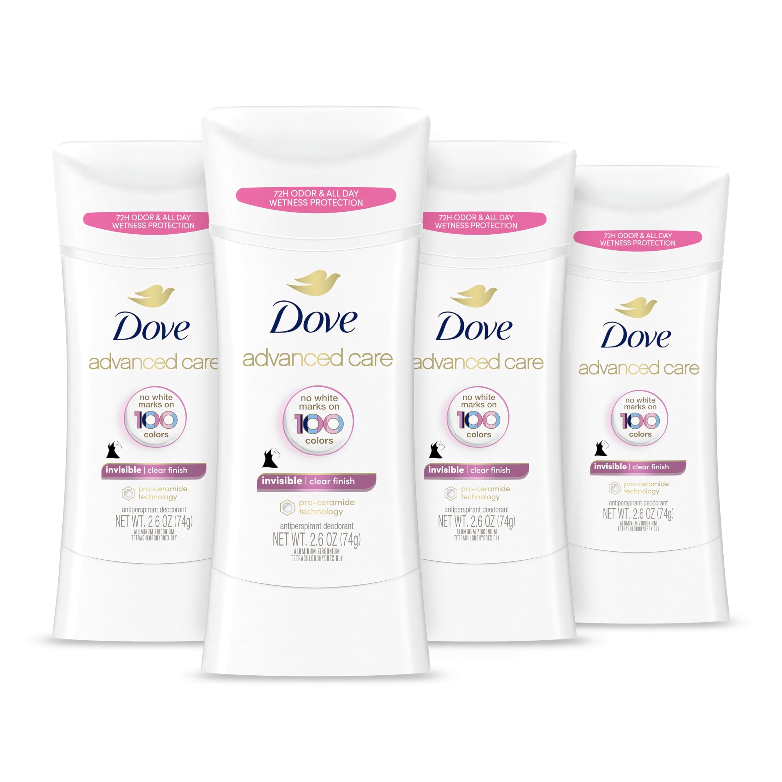 Dove Advanced Care Clear Finish Stick applying invisibly underarms