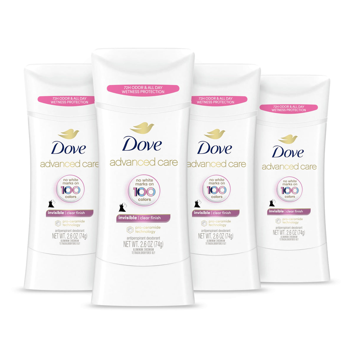 Dove Advanced Care Clear Finish Stick applying invisibly underarms
