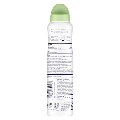 Dove Advanced Care Cool Essentials dry spray being applied underarm for fast drying.