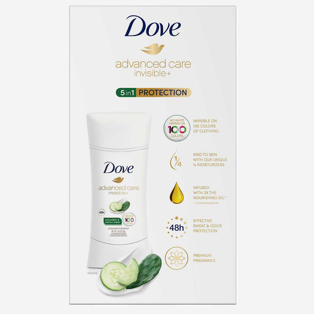Dove Advanced Care Invisible+ applying underarm for smooth, dry feel