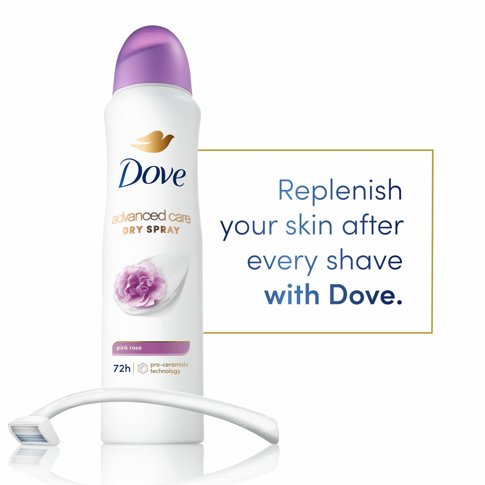 Dove Advanced Care Pink Rosa 3-pack on shelf for convenient purchase.