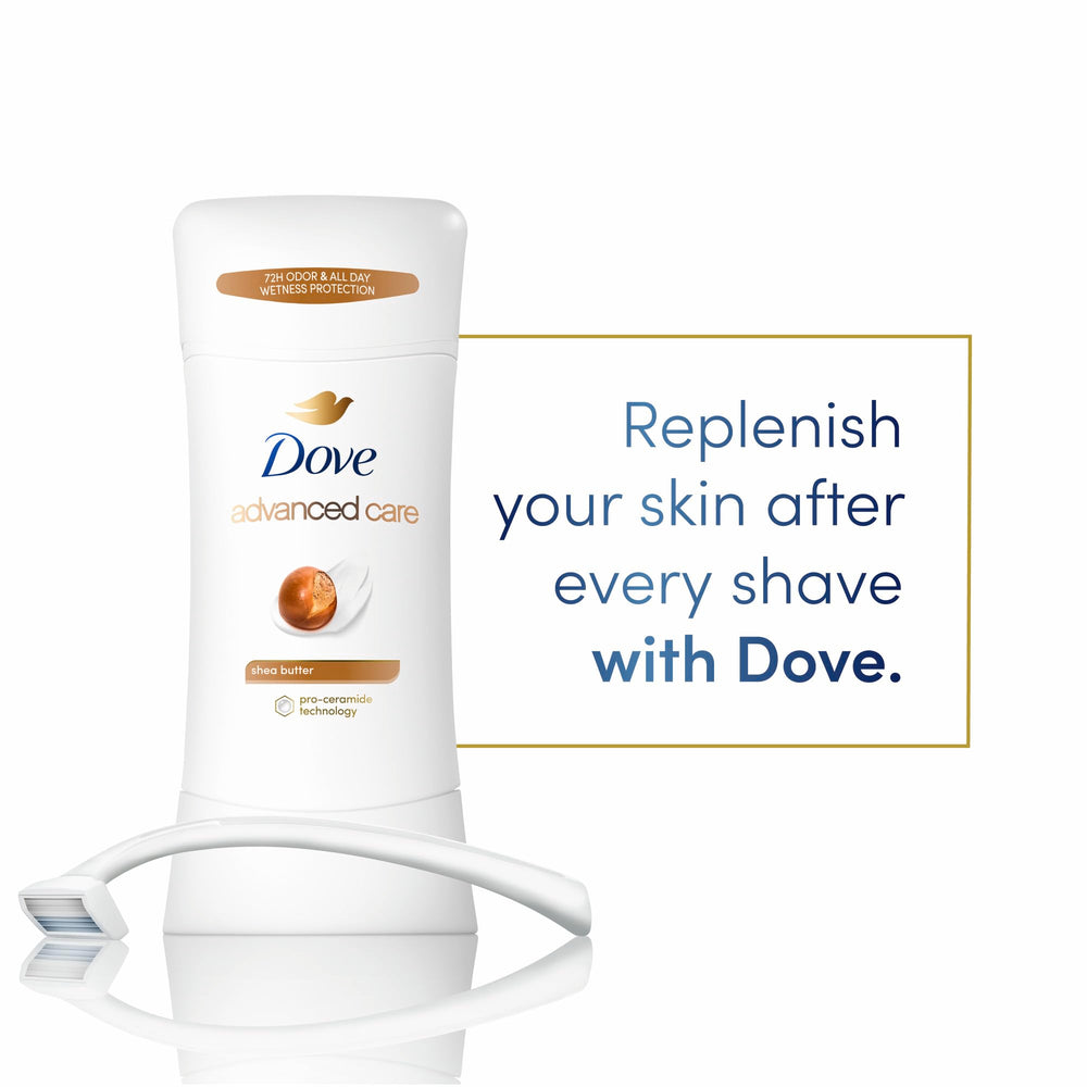 Dove Advanced Care Shea Butter with Pro Ceramide Technology supporting skin barrier