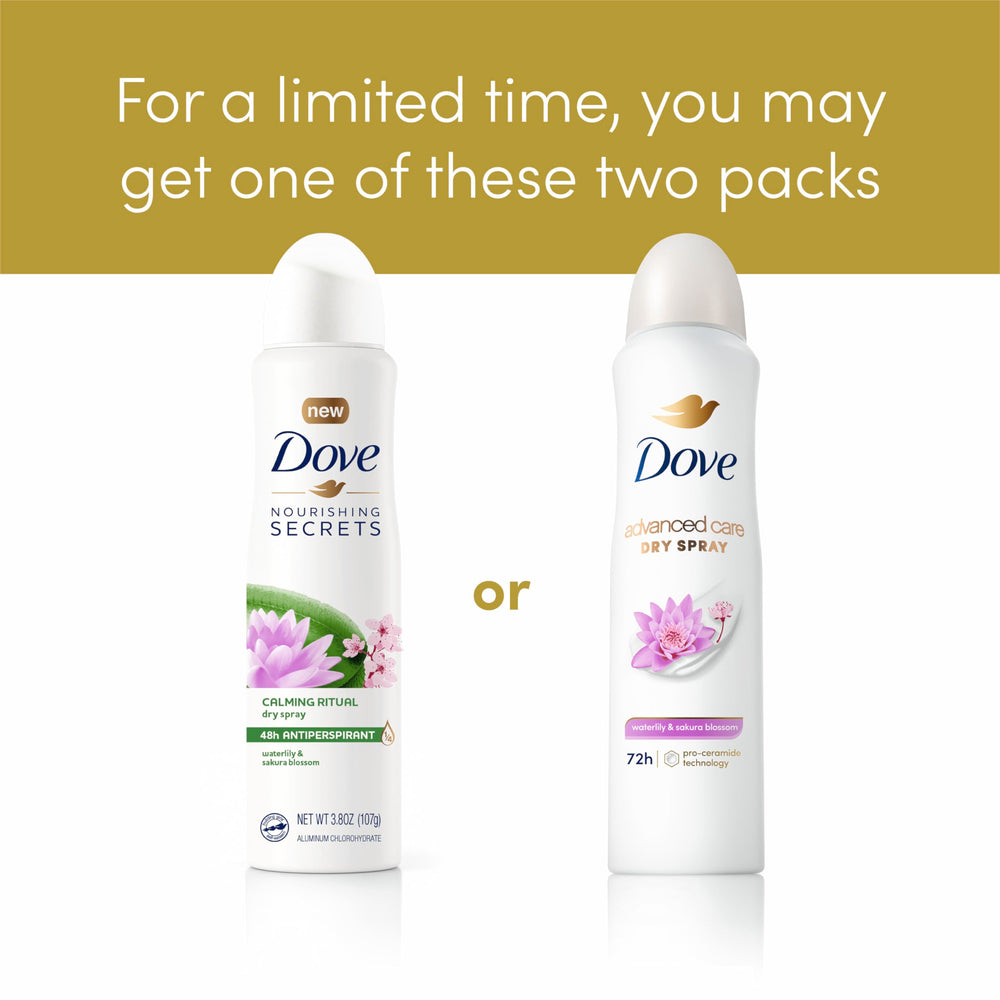 Dove Advanced Care Waterlily Sakura 72-hour protection for sweat and odor.