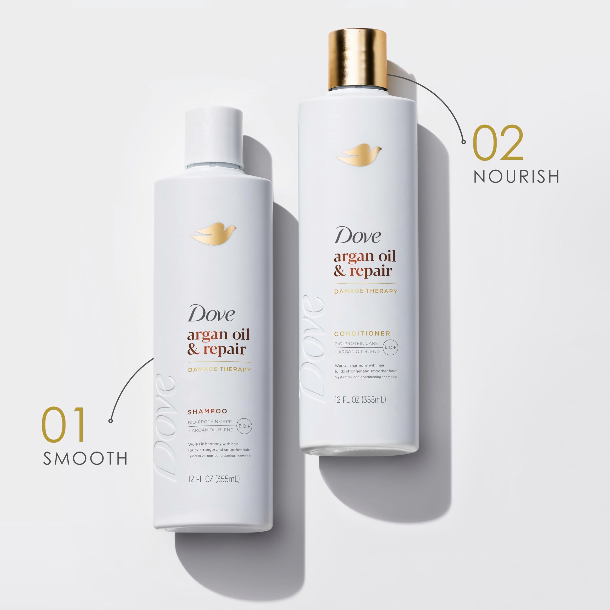 Dove Argan Oil & Repair for fine hair use scenario emphasizing lightweight nourishment.