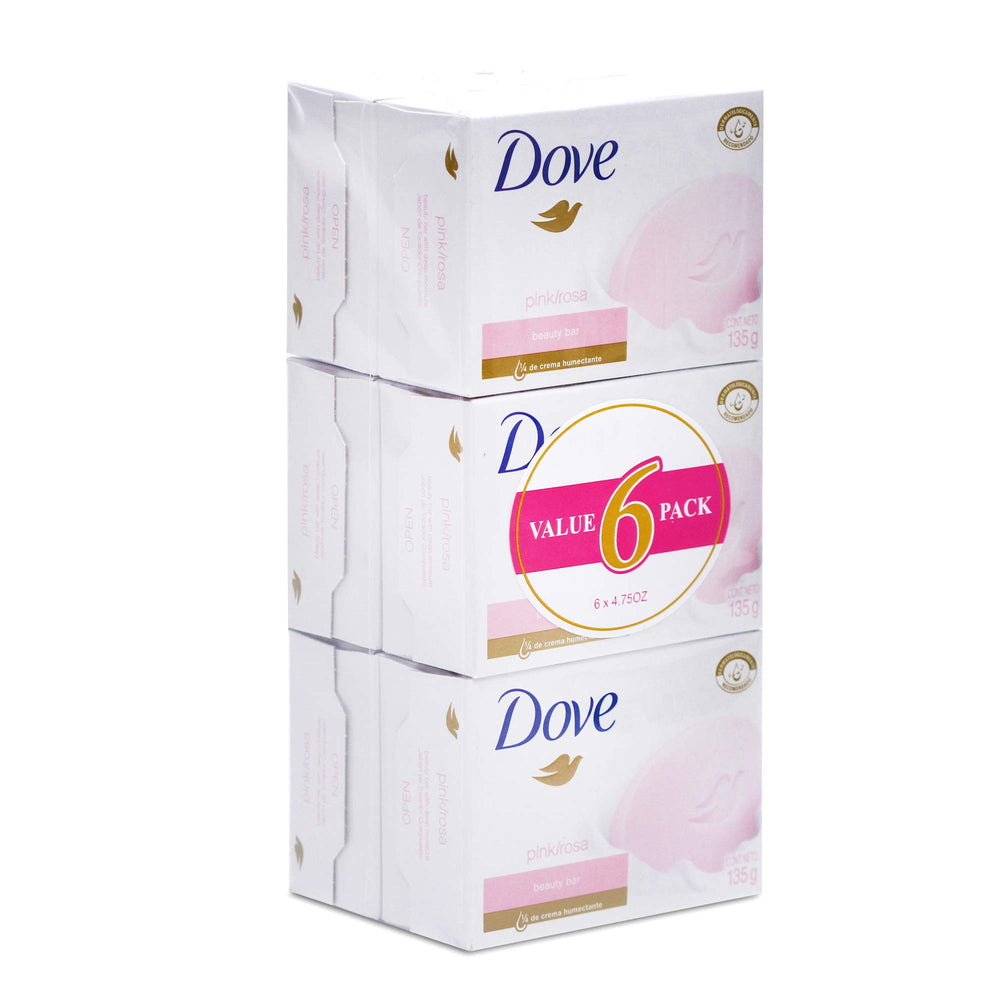Dove Beauty Cream Bar Soap pink-hued bar offering gentle cleanse with moisture.