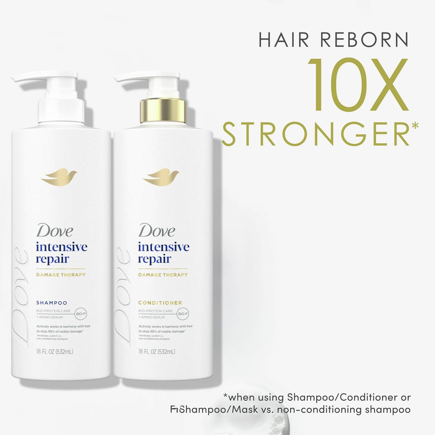 Dove Bio-Protein Care label highlights protein-based repair formula