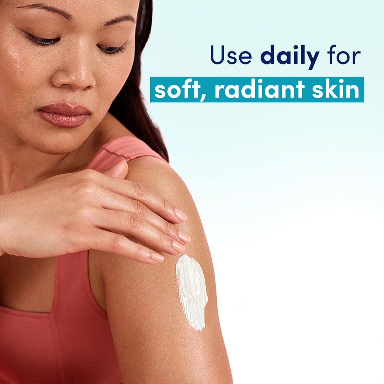 Dove Body Lotion soft, hydrated skin after use is visible.