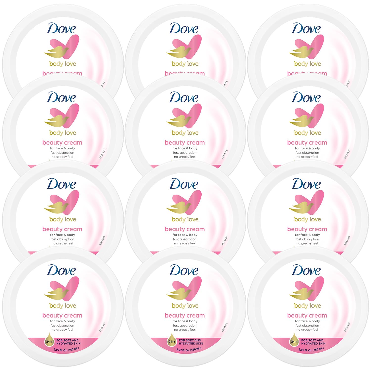 Dove Body Love Beauty Cream bottle showing quick-absorb hydration.