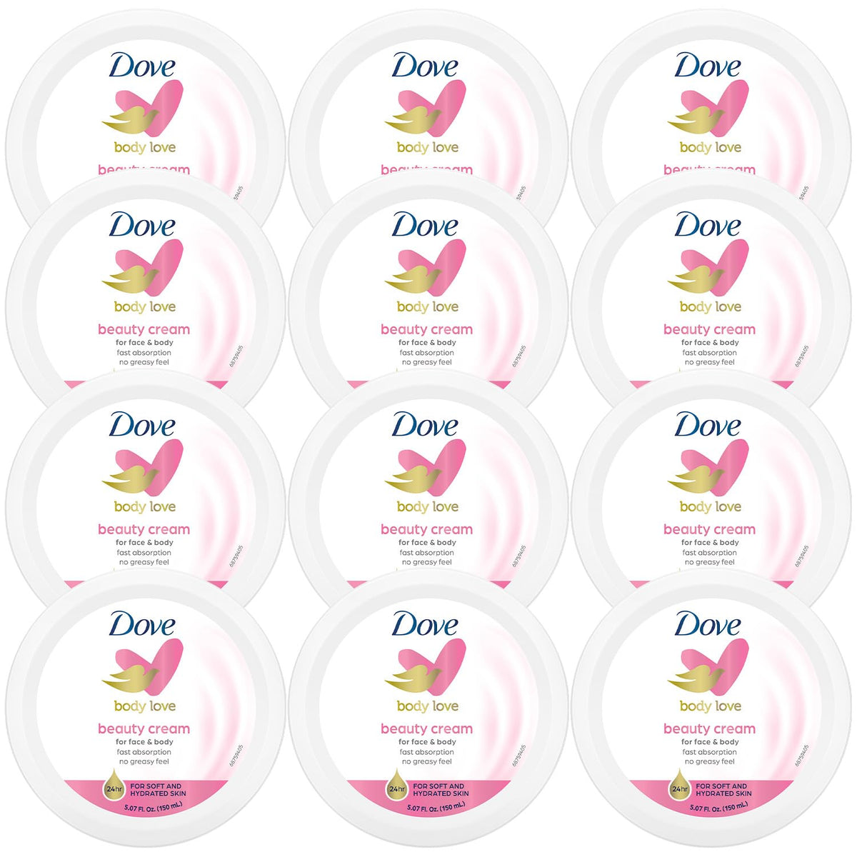 Dove Body Love Beauty Cream bottle showing quick-absorb hydration.